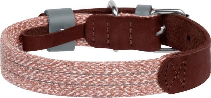 Actual product image Waudog Dog collar made of natural leather and recycled material with QR code size S, width 15 mm, br (S, Dog, General)