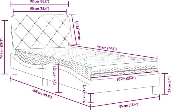 Produktbild VidaXL Julius (90 x 190 cm)