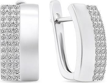Brilio Silver - Distinctive silver earrings with zircons EA567W