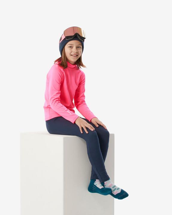 Actual product image Wedze Ski underwear functional shirt children high collar - BL 500 neon pink (152)