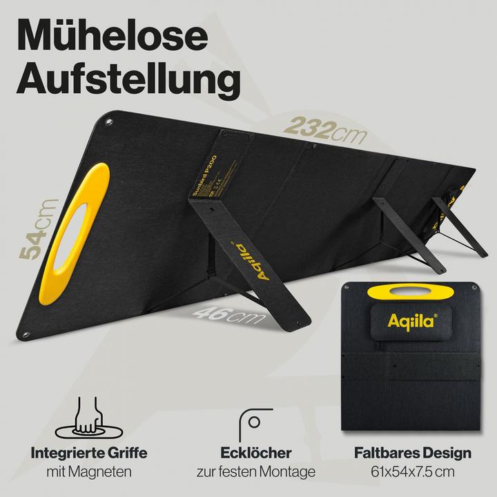 Actual product image Aqiila Sunbird P56 - Foldable solar panel (56 W, 1.34 kg)