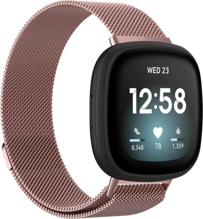 Cover-Discount Fitbit Versa / Sense - Milanese Armband rosa (Edelstahl, Sense, Versa 3)