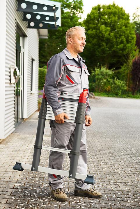 Actual product image Hailo FlexLine, aluminium safety telescopic ladder, 9 rungs (Single ladder, 264 cm)