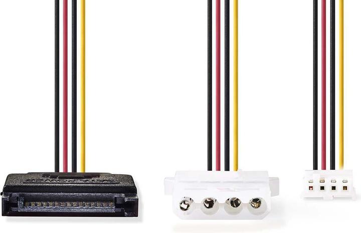 Actual product image Nedis Internal power cable | SATA 15-pin male | FDD female / Molex female | Gold-plated | 0.20 m | ru