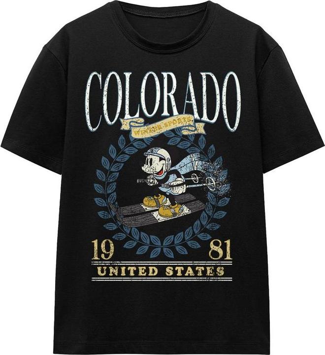 Actual product image Disney Unisex Adult Colorado Ski Mickey Mouse T-Shirt (L)