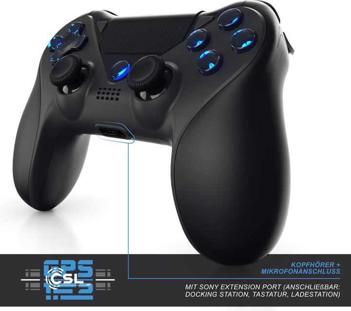 Produktbild CSL Gaming Controller, Wireless Gamepad für PS4, Playstation & Switch, Bluetooth & Kabel, Touchpad, Akku (Switch, PS4)