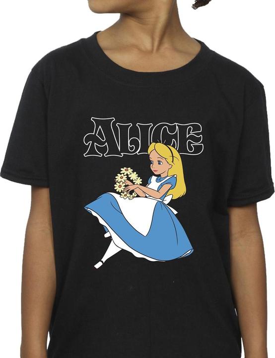 Immagine prodotto Disney T-shirt in cotone per le bambine Alice nel paese delle meraviglie con i fiori (140, 146)
