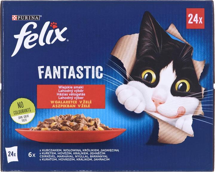 Purina Felix Fantastische Landaromen in Gelee - Nassfutter für Katzen - 24x 85g (Senior, 24 Stk., 2040 g)