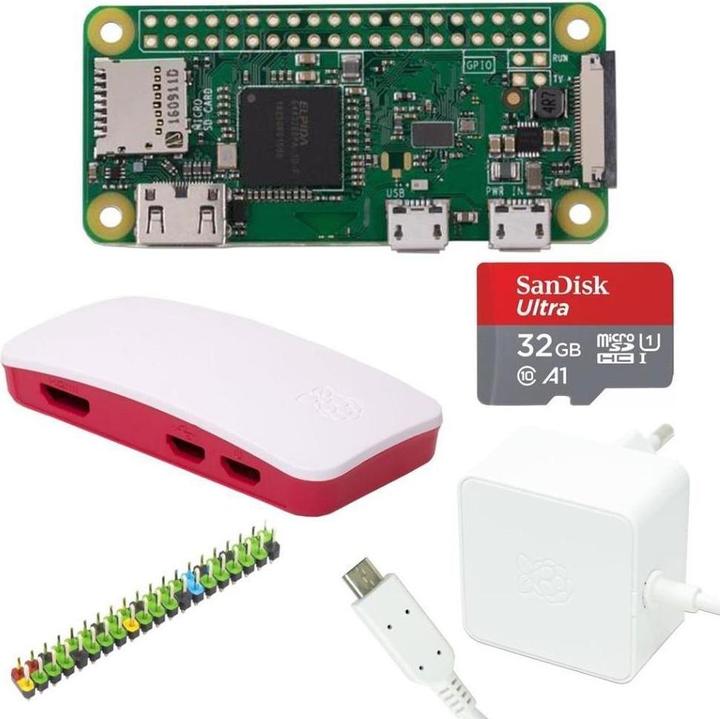 Raspberry Pi EB74360 - Zero W Bundle inkl. NT, Gehäuse, farb. 2x20 Pin Header und SD Card