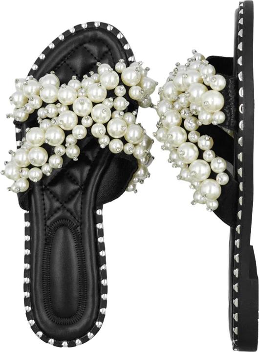 Actual product image Where's That From Womens/Ladies Eve Pearl Flat Heel Sliders (40)