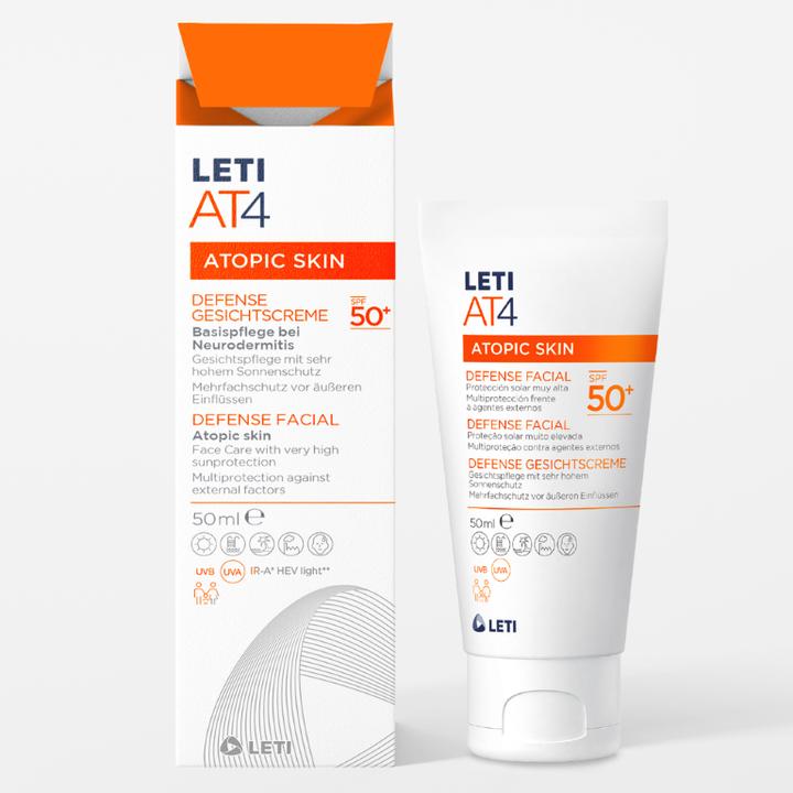 Produktbild Leti LETIAT4 Defense Gesichtscreme SPF 50+, 50 ml Creme, 50 ml Creme (Sonnencreme Gesicht, SPF 50+, 50 ml)