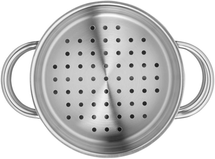 Produktbild WMF Kochtopf Dampfgarer 16cm klein Metalldeckel 1,2l Mini Edelstahl Induktion (16 cm, Dampfkochtopf, Edelstahl)
