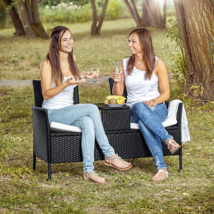 Image du produit tectake Banc de jardin en rotin