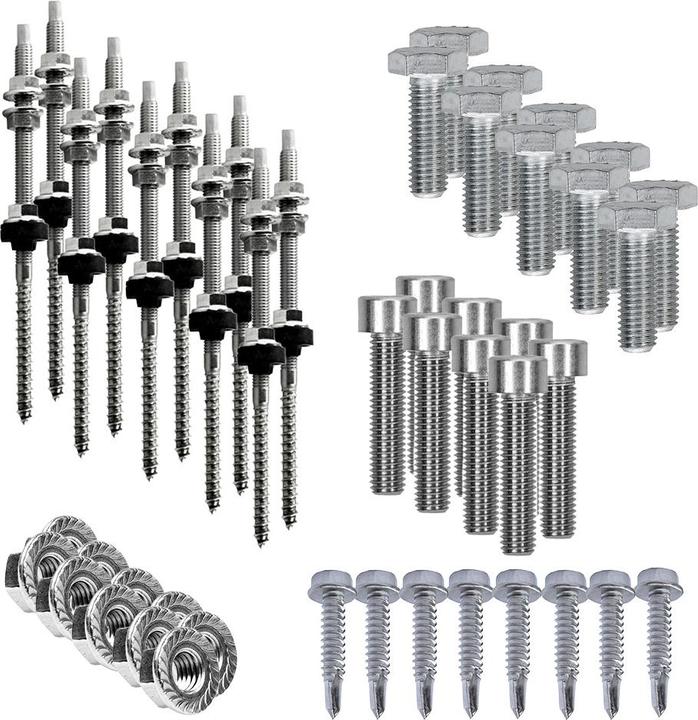 Actual product image Offgridtec Mounting kit with hanger bolts for pitched roof mounting 3 solar panels Frame height 35mm