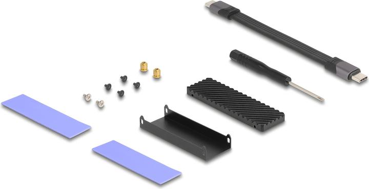Actual product image Delock USB Type-C 40 Gbps housing for 1 x M.2 NVMe PCIe SSD (M.2 2280, M.2 2242, M.2 2260)