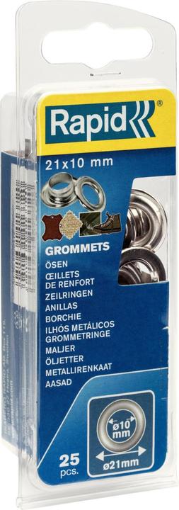Rapid Ösen mit Ring 10x21mm 25 Stück + Einschlagwerkzeug