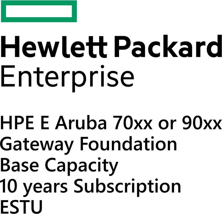 HPE E Aruba 70xx o 90xx Gateway Foundation Base Capacity 10yr Subscription E-STU (75 Dispositivi)