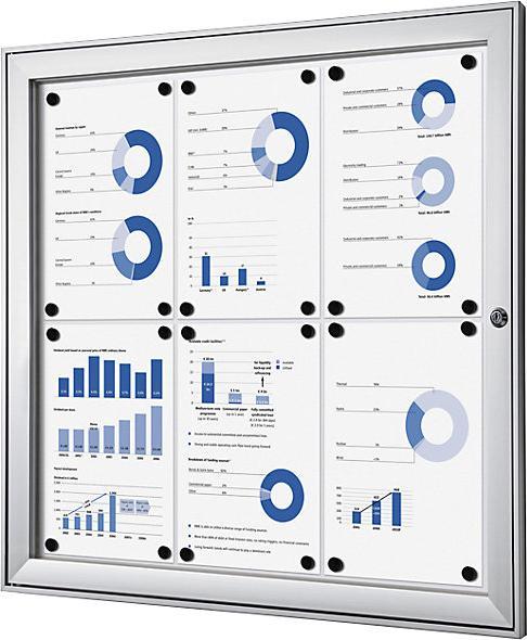 Produktbild eurokraft pro Schaukasten mit Flügeltür (Magnettafel, Pinnwand, 74.5 x 69.5 cm)
