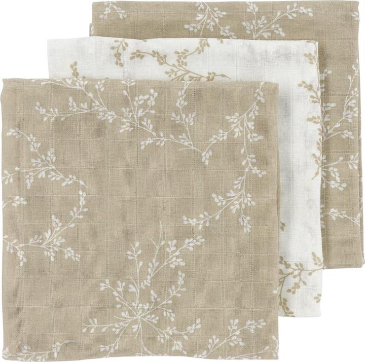 Image du produit Meyco 3-pack de langes en mousseline Branches sable (70 cm, 70 cm)