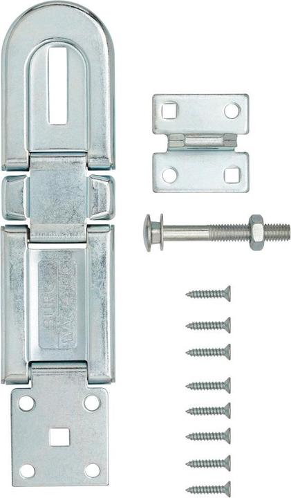 Produktbild Burg Wächter Panzerüberfalle Länge 165 mm Breite 49 mm Ösen-Ø 14 mm Stahl verzinkt schwer, 1 Doppelgelenk (1 Stk.)