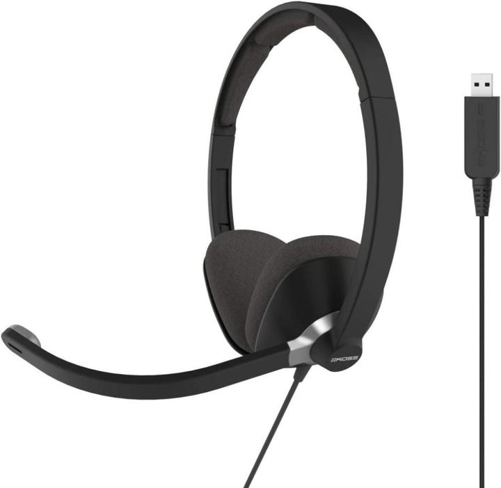 Actual product image Koss CS300 USB Communication Headsets, On-Ear, Wired, Microphone, Black (Cable, USB-A)