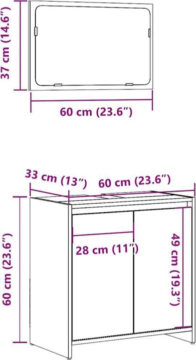 Immagine prodotto VidaXL 2-tlg. Badmöbel-Set Artisan-Eiche Holzwerkstoff