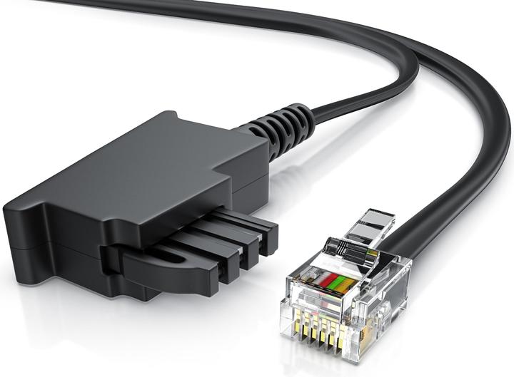 Image du produit CSL Câble téléphonique plat, TAE-F mâle vers RJ11, prise téléphonique vers téléphone, câble plat, fax