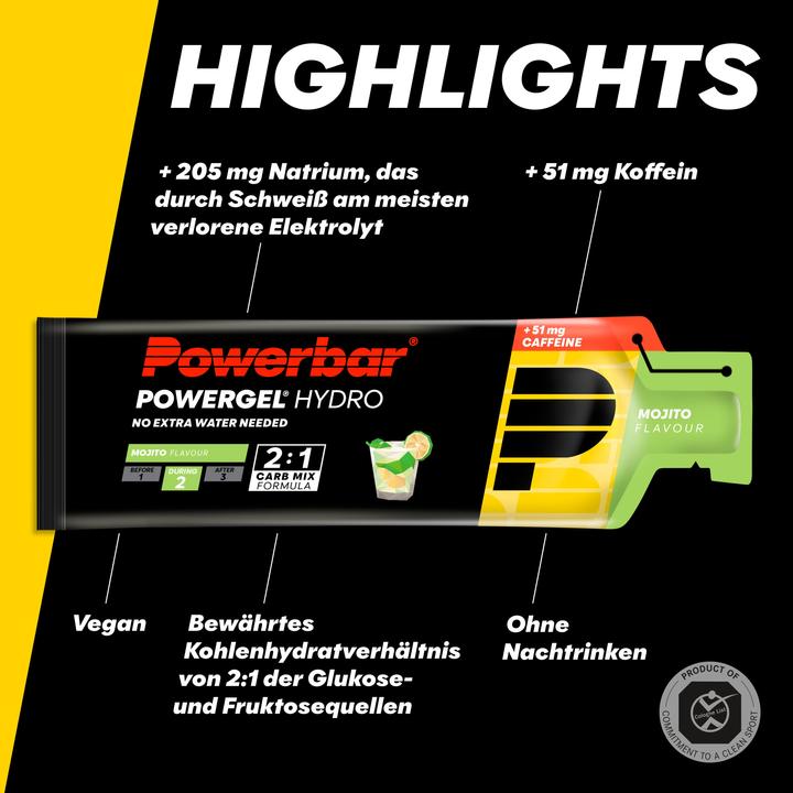 Image du produit Powerbar PowerGel Hydro (Mojito, Caféine, 24 pcs, 1850 g)