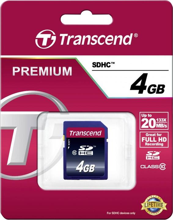 Actual product image Transcend SDHC 200x (4 GB, SDHC, U1, UHS-I)