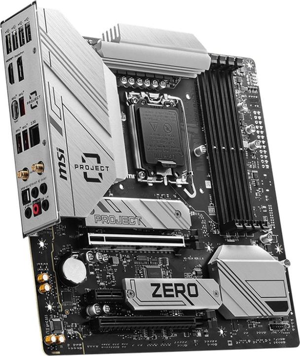 Actual product image MSI B760M PROJECT ZERO (B760,S1700,mATX,DDR5) (LGA 1700, Intel B760, mATX)