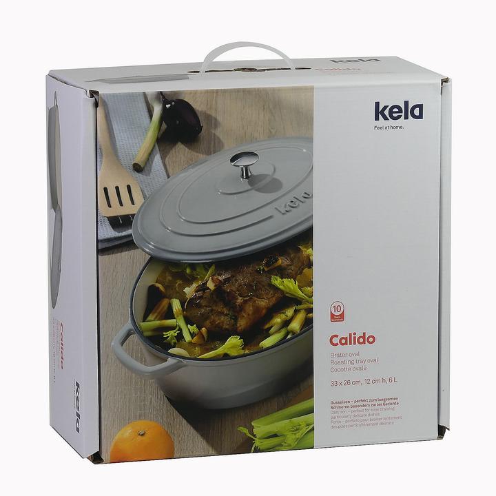 Produktbild Kela Bräter Calido 2,5l grau (21 cm, Bräter + Schmortopf, Gusseisen)