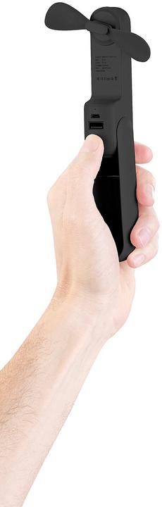 Produktbild Pearl 3in1-Mini-Ventilator mit Powerbank & Taschenlampe
