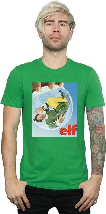 Actual product image Elf Mens Snow Globe Poster T-Shirt (M)