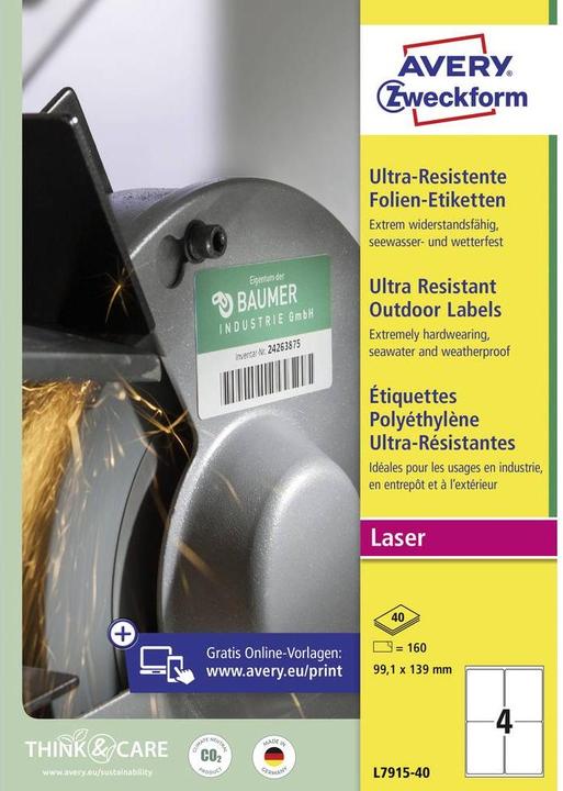Actual product image Avery Ultra-resistant film labels