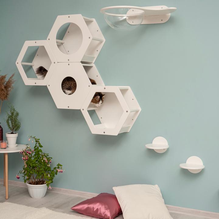 Produktbild Wowhelperco Kletterwand für Katzen 8-teilig (Weiss)