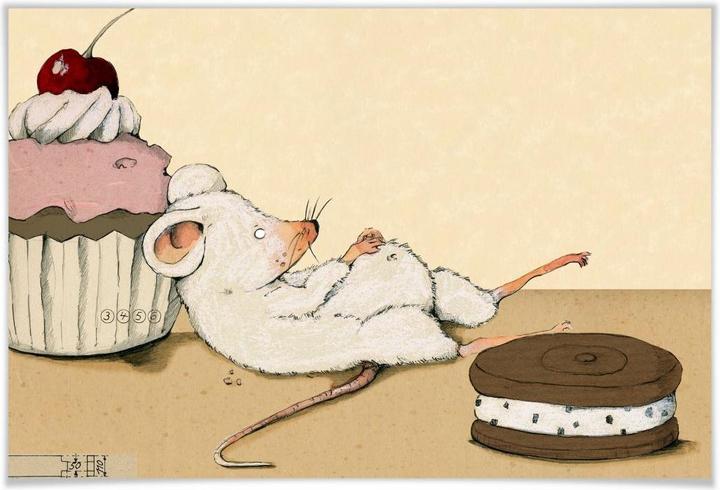 Immagine prodotto Trenddeko Loske - Mouse con muffin (60 x 40 cm)