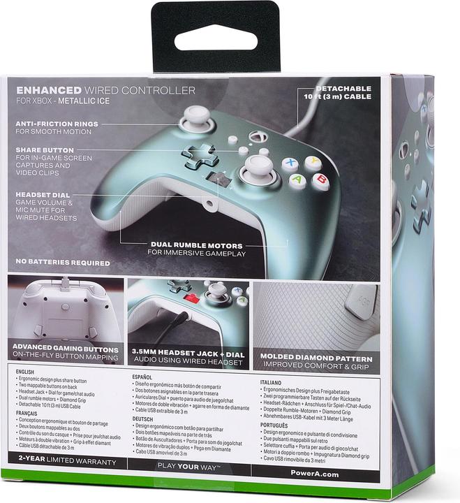 Immagine prodotto PowerA controller cablato migliorato per gamepad xbox serie x s. (Xbox Serie S, Xbox Series X, Xbox One S)
