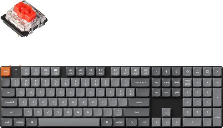 Keychron K5 Max RGB Red Switch Wireless Low Profile Keyboard (Black) (K5M-H1).