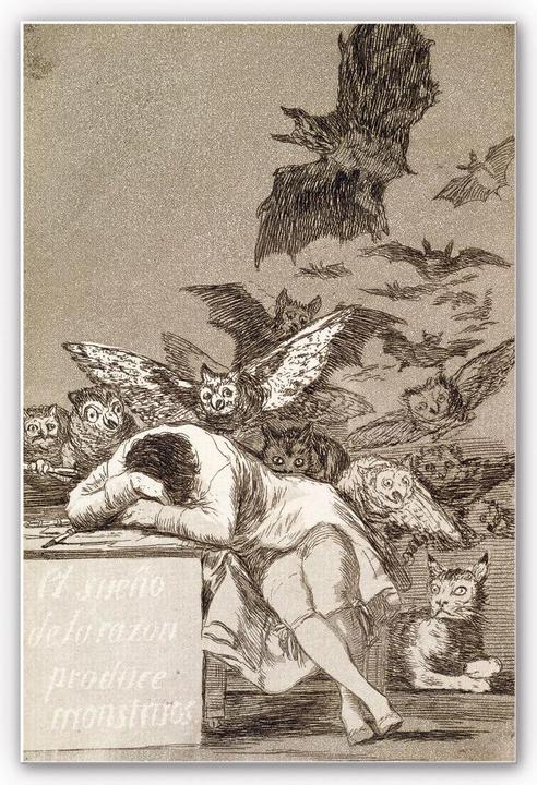 Produktbild Trenddeko de Goya - Der Schlaf der Vernunft gebiert Ungeheuer (30 x 45 cm)