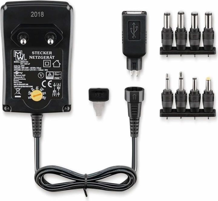 Actual product image Goobay 3 V - 12 V universal power supply 1.5A