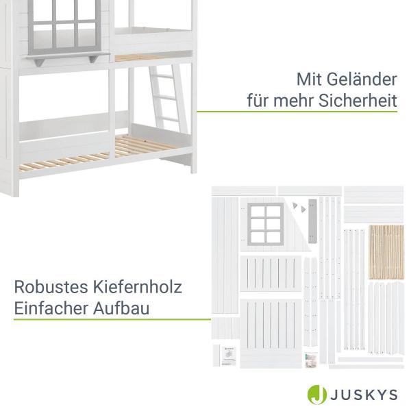 Produktbild Juskys Kinder Hochbett Traumhaus mit Dach & Leiter (90 x 200 cm)