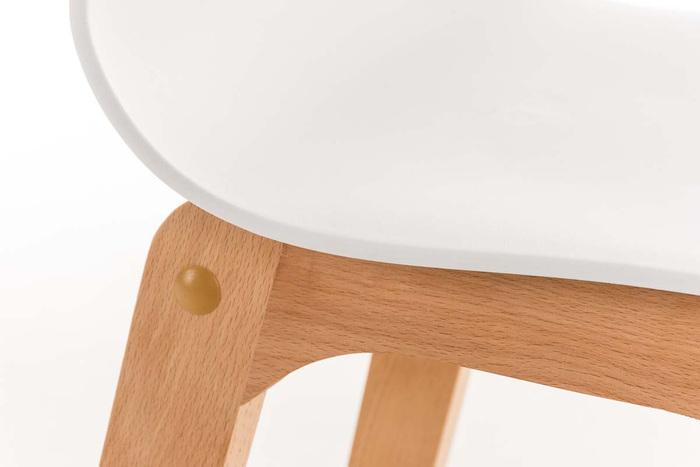 Actual product image CLP Barstool Hoover Natura 4-legged frame, white