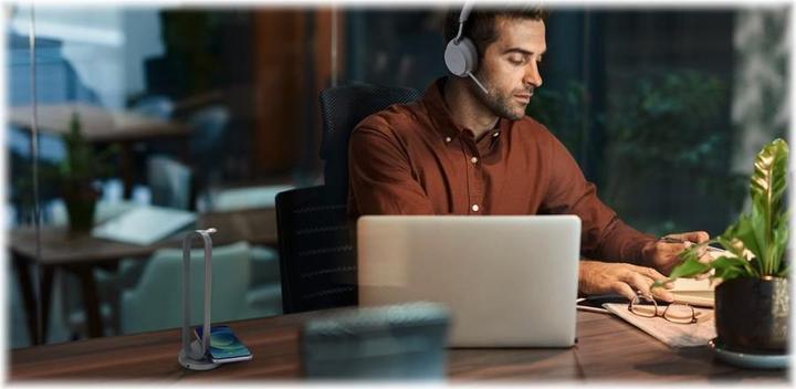 Produktbild Yealink BH72 Teams + BHC76, Wireless, 20 - 20000 Hz, Office/Call center, 189 g, Headset, Light grey (Kabellos, USB-C)