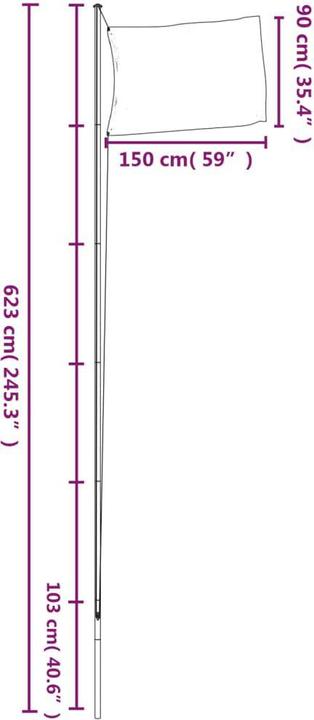 Produktbild VidaXL Flagge Grossbritanniens mit Mast 6,23 m