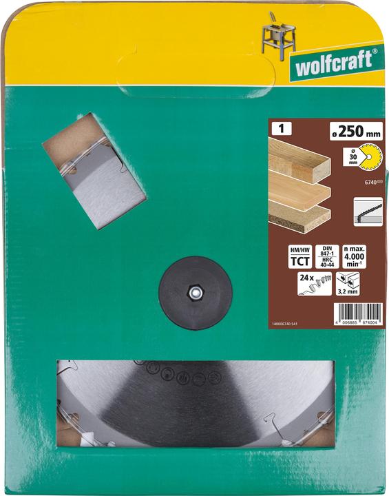Immagine prodotto wolfcraft Lama circolare in metallo duro, serie marrone, Ø 350 mm