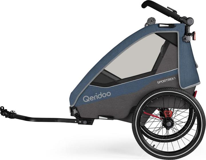 Actual product image Qeridoo Sportrex 1 Limited Edition Jeans Blue children's bike trailer