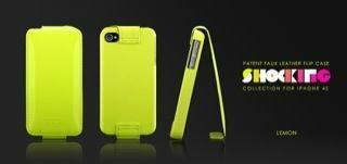 Actual product image more. Shocking Collection Flip Case for iPhone 4/4S - Yellow (Apple iPhone 4)