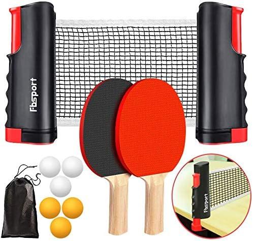 Fbsport Tischtennis-Set mit Schlägern, Netz und sechs Bällen