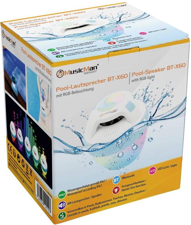 Produktbild Technaxx Wasserdichter-Lautsprecher BT-X60 (8 h, Stromversorgung über USB)