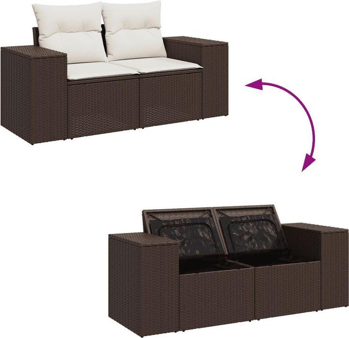 Image du produit VidaXL Meuble de jardin Canapé Ensemble de jardin Ensemble de jardin 7 pièces Marron
